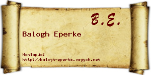 Balogh Eperke névjegykártya
